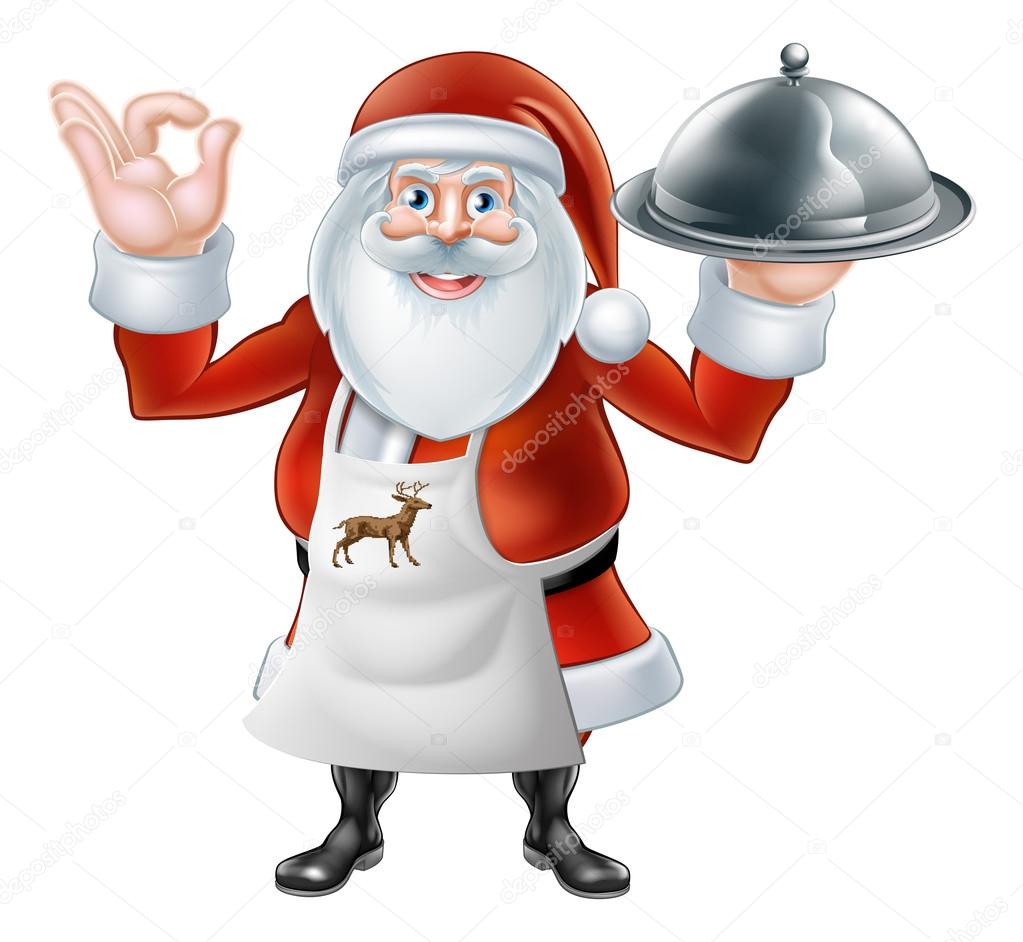 chef de santa ceia de natal vetor de stock krisdog christmas clipart santa