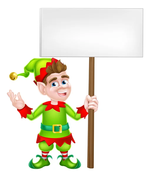 Natal Elfo sinal —  Vetores de Stock