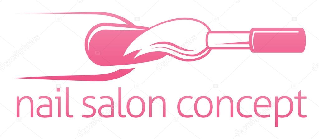 Nail manicurist technician, nail bar or salon concept of a nail being painted with a brush