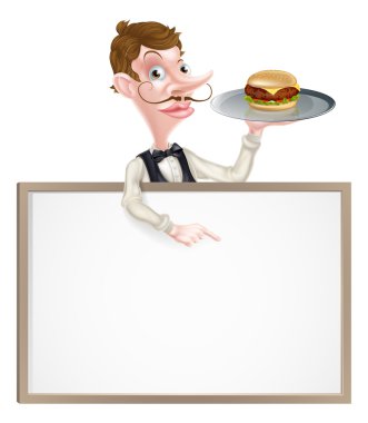 Tabelaya işaret Burger garson