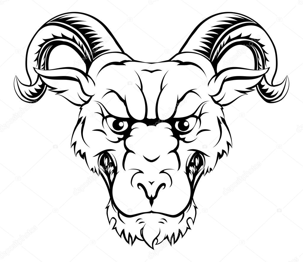 Ram character illustration of a ram sports mascot or animal character