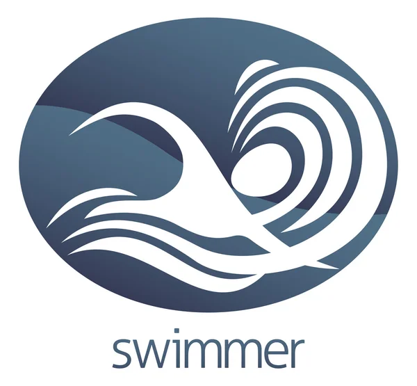 Swimmer circle concept — Stock Vector