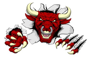 Bull claws smash out clipart