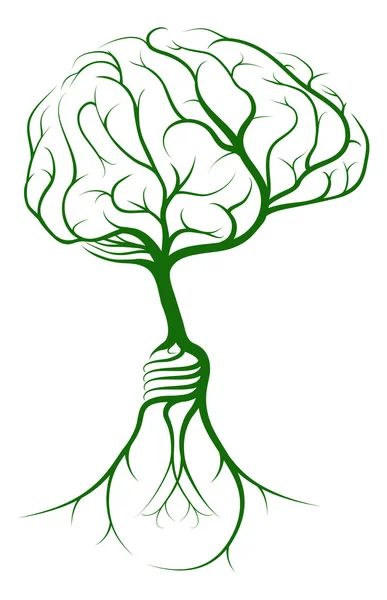 뇌 생각 나무 — 스톡 벡터