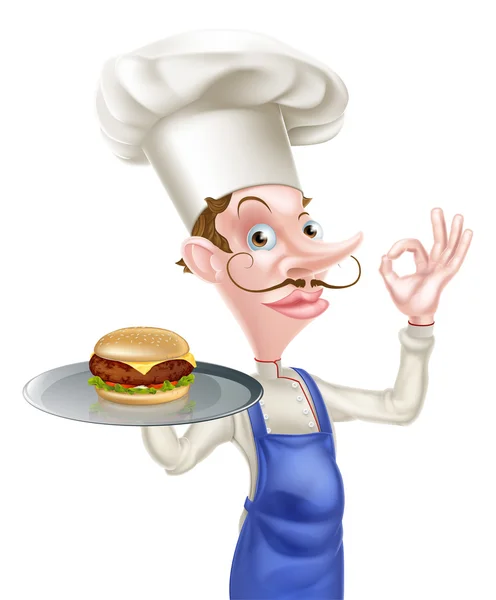 Hamburger Chef Perfect teken — Stockvector
