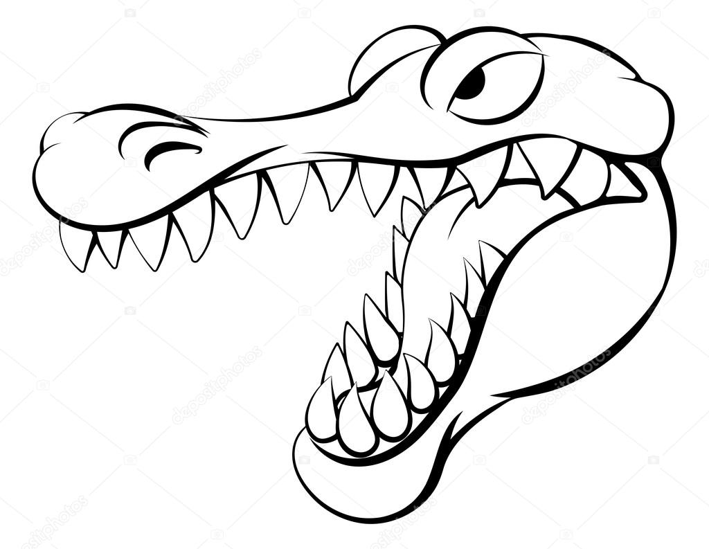Alligator or crocodile cartoon character