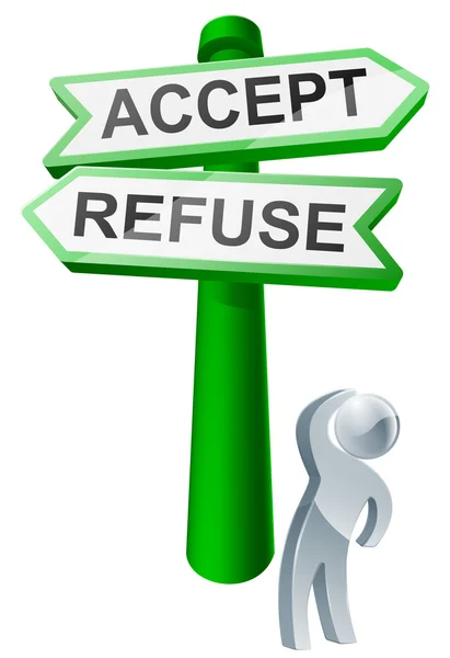 Accept or refuse concept — Stock Vector