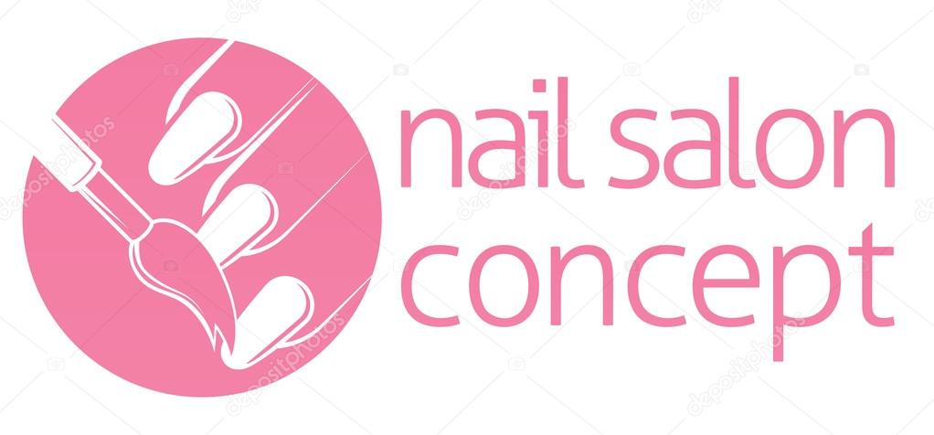 Nail bar, nail technician or salon manicurist concept of a nail being painted with a brush