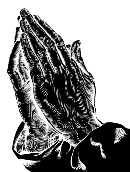 Imádkozó kezek illusztráció — Stock Vector