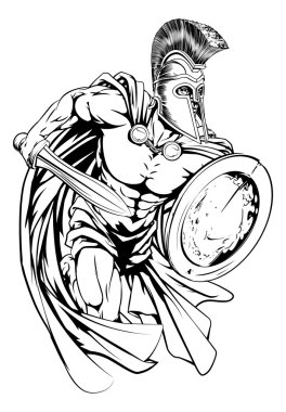 Spartan warrior character clipart