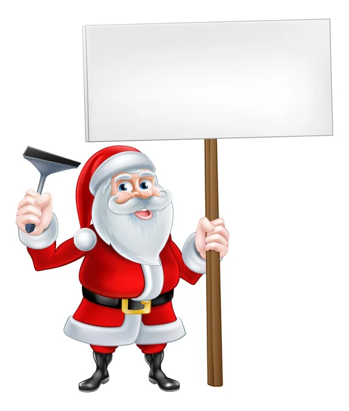 Santa pencere temizleyici işareti — Stok Vektör