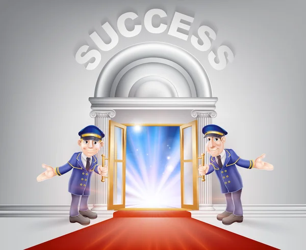 Red carpet door to Success — Stock Vector