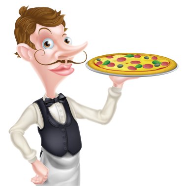 Pizza garson çizgi film