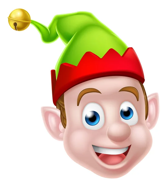 Cartoon Christmas Elf Face — Stock Vector