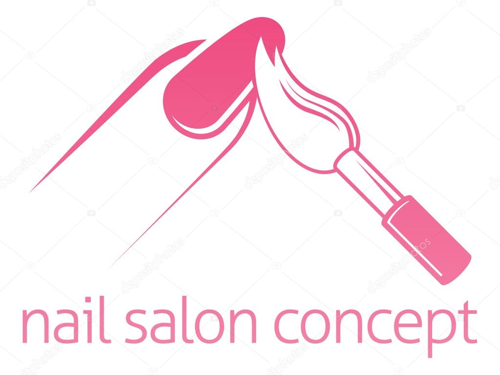 Nail salon technician, nail bar or manicurist concept of a nail being painted with a brush