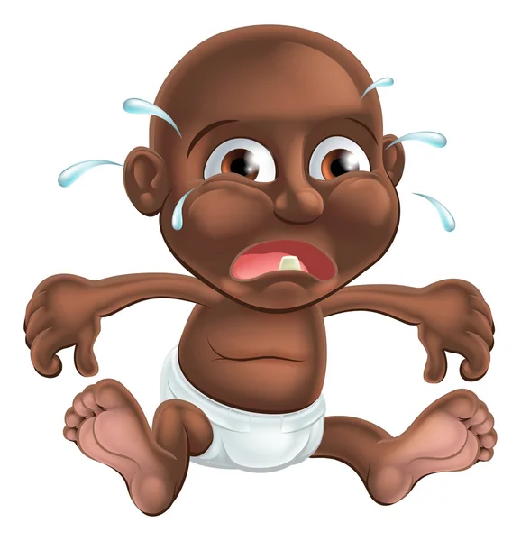 Ongelukkig cute cartoon baby — Stockvector