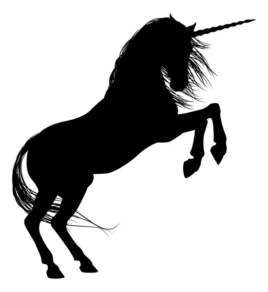 Rodamiento de silueta de unicornio — Vector de stock