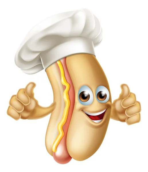 Hotdog Chef dessin animé — Image vectorielle