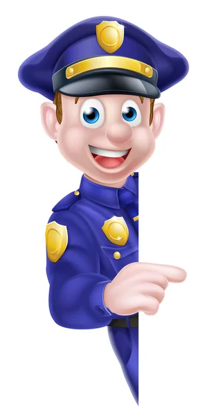 Cartoon Police Man signe — Image vectorielle