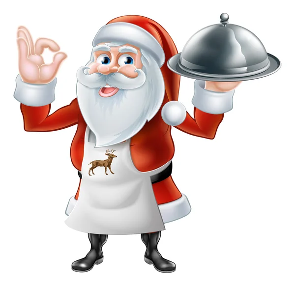 Santa Chef kerstdiner — Stockvector