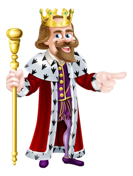 Cartoon koning wijzen — Stockvector