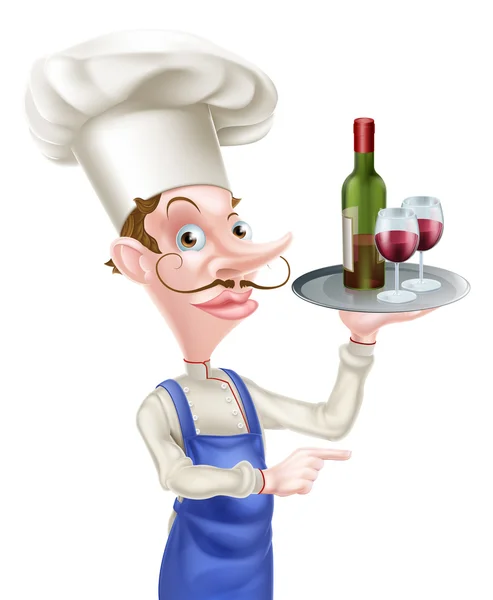 Aanwijsapparaat wijn chef-kok — Stockvector