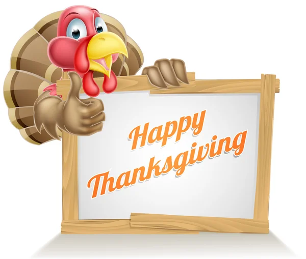 Happy Thanksgiving Turcia Semn — Vector de stoc