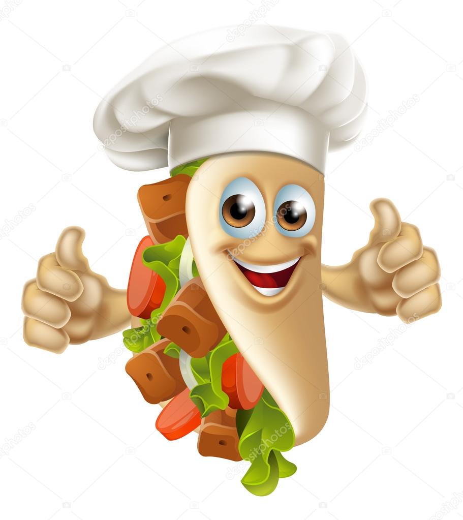 Kebab Chef Man Cartoon