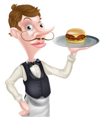 Çizgi film Burger garson 