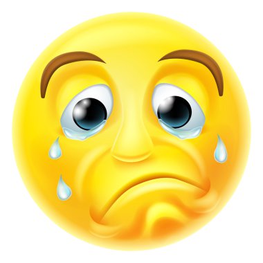 Üzgün ağlayan Emoji ifade