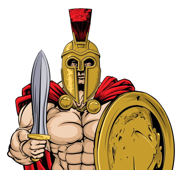 Gladiador espartano griego antiguo — Vector de stock