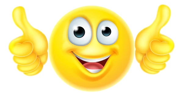 Pulgares hacia arriba emoticono emoji — Archivo Imágenes Vectoriales