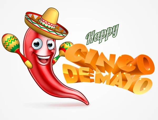 Cinco De Mayo Mexique Chilli Pepper Design — Image vectorielle