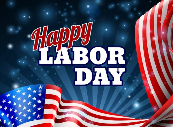 Feliz Día del Trabajo American Flag Design — Vector de stock