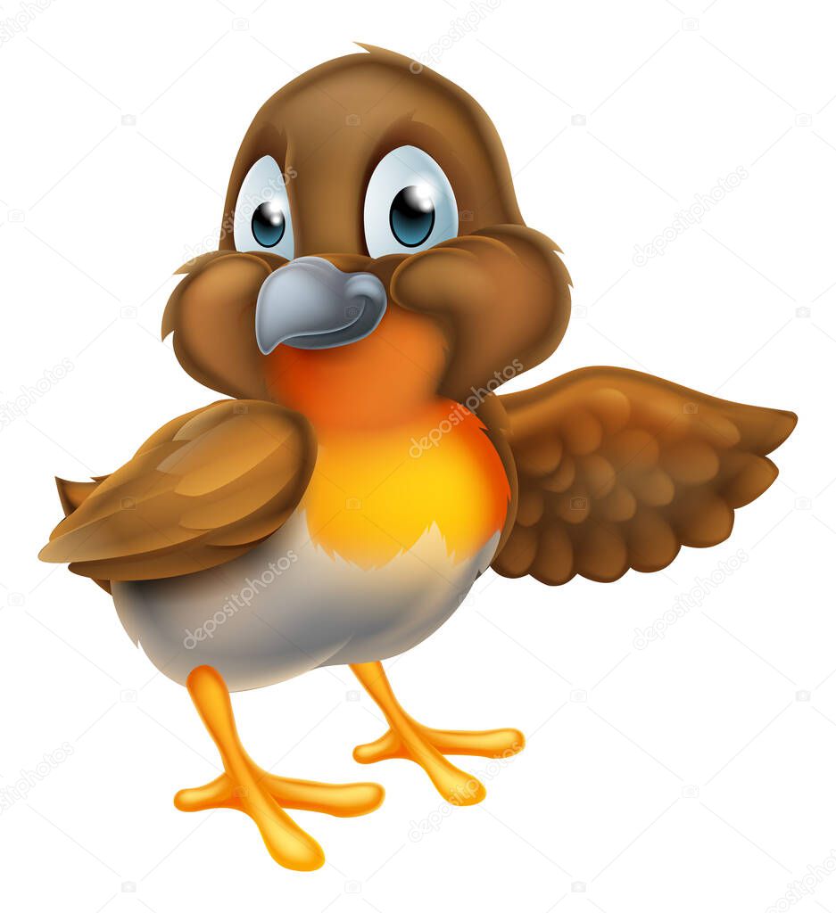 Cartoon Robin Bird Mascot