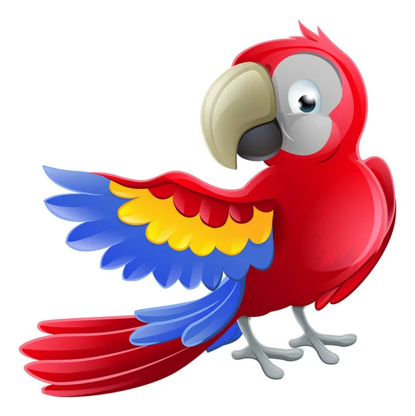 Personnage de dessin animé animal perroquet — Image vectorielle