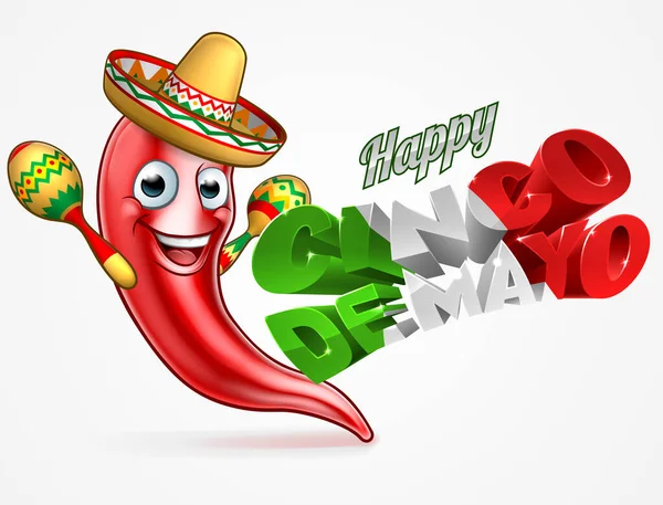 Cinco De Mayo Chilli Pepper Poster Design - Stok Vektor