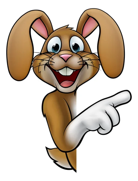 Cartoon Easter Bunny Rabbit Pointing — Stock Vector