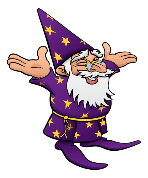 Cartoon Happy Wizard — Stock Vector