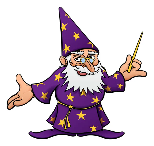 Personagem do feiticeiro dos desenhos animados — Vetor de Stock