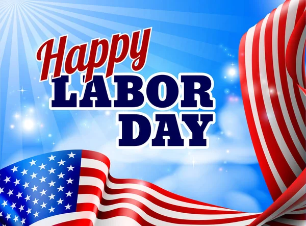 Feliz Día del Trabajo Bandera Americana — Vector de stock