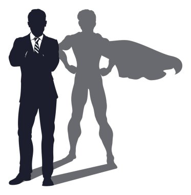 Superhero Shadow Businessman clipart