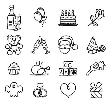 Kutlama Tatili veya Hediye Eli Çizim Simgesi Ayarları