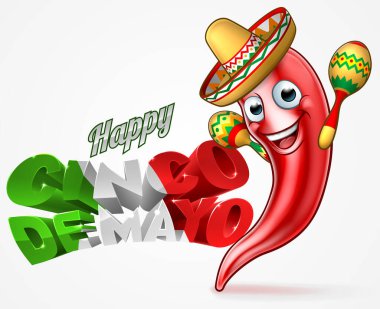 Meksika Cinco De Mayo Chilli Biber Tasarımı