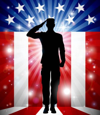 US Soldier Salute Patriotic Background clipart