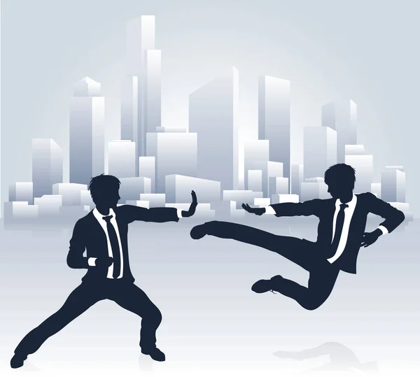 Business People Kung Fu Fighting — Stock Vector