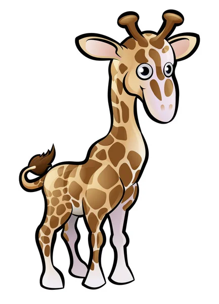 Jirafa Safari Animales Personaje de dibujos animados — Vector de stock