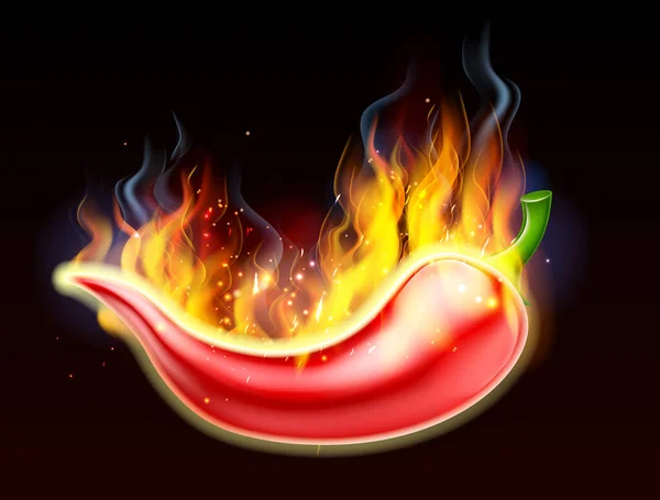 Piment rouge chaud flamboyant — Image vectorielle