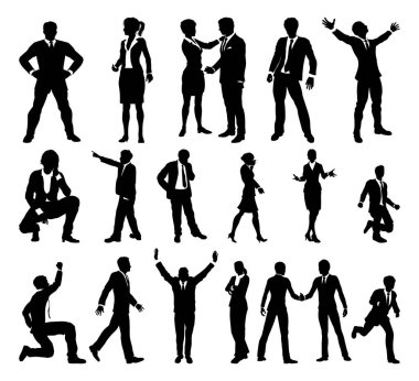 Silhouette Business People Set clipart