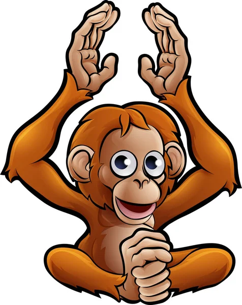 Orangutan Safari Animals Cartoon Character — Vettoriale Stock